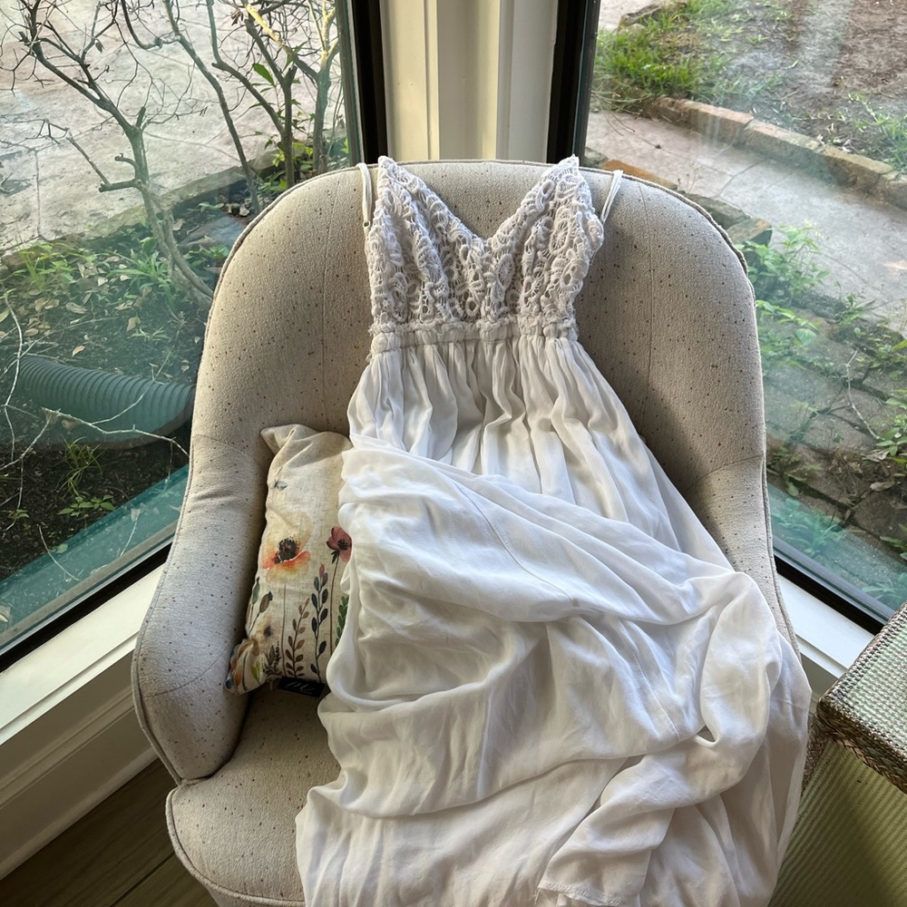 Miss Avenue boho white maxi sundress